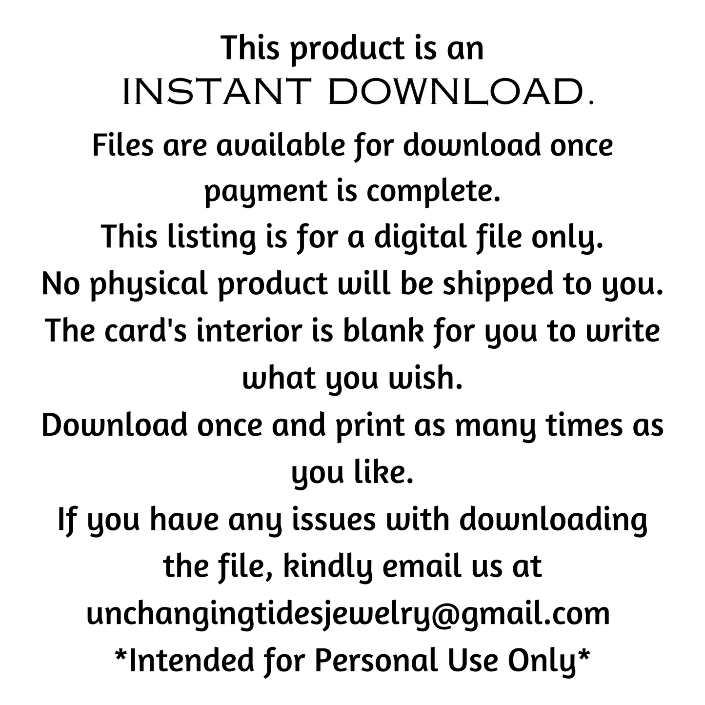 Digital Printable Card