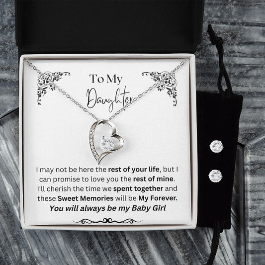 Gift for Daughter-Forever love + CZ Earrings